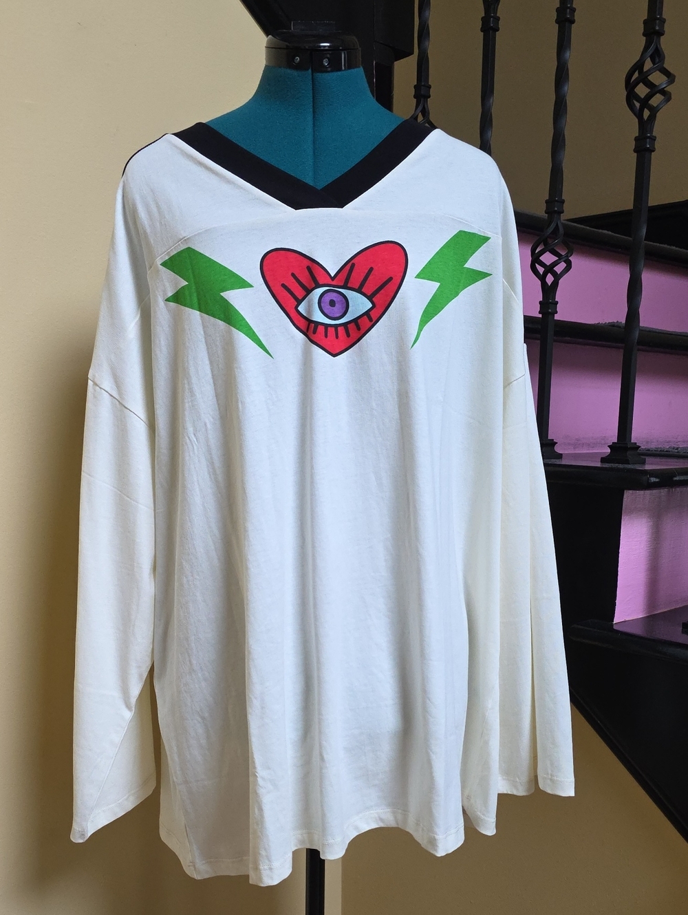 NWT Dressed In Lala Lucky Oversized Jersey Tee - SZ S/M